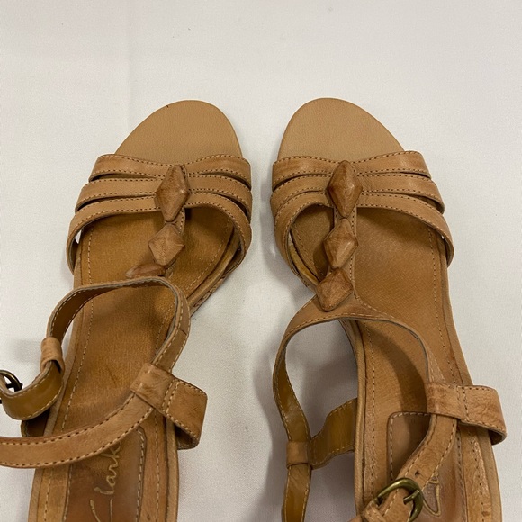 Clarks Cork Wedges Leather Sandal - Picture 2 of 4